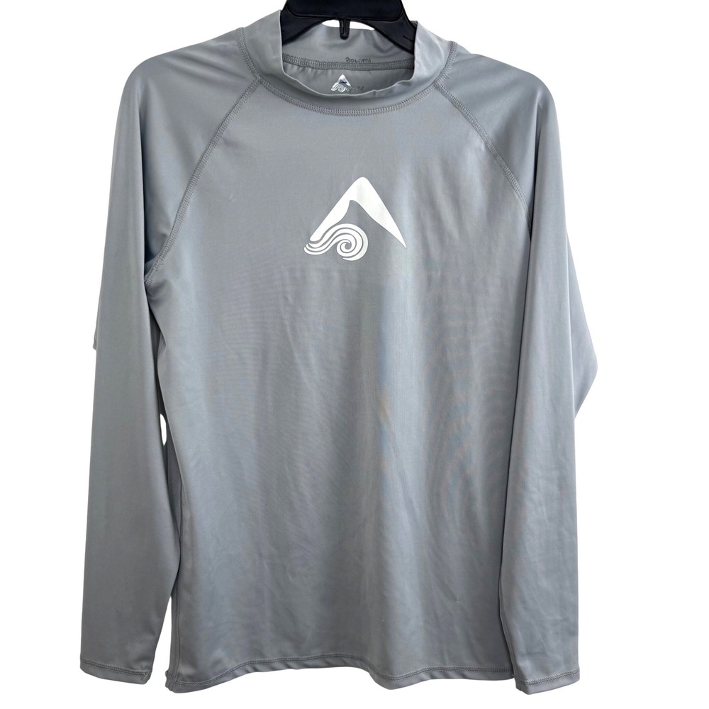 Kanu Surf Rash Guard Mens M Gray‎ Long Sleeve Swim Shirt UPF Athletic Surf